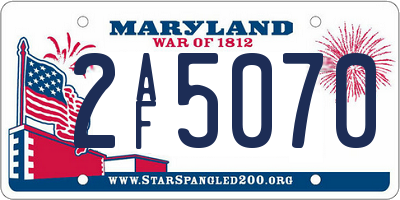 MD license plate 2AF5070