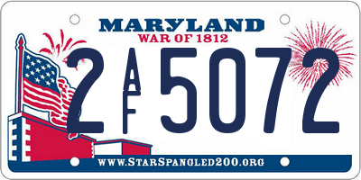 MD license plate 2AF5072
