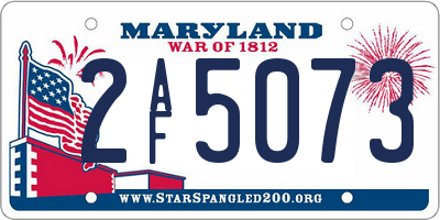 MD license plate 2AF5073