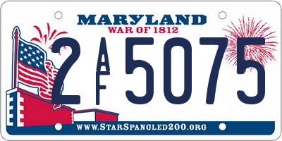 MD license plate 2AF5075