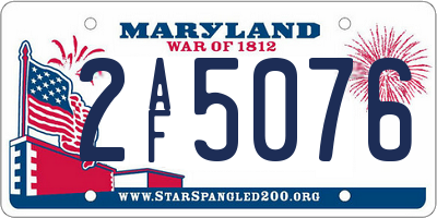 MD license plate 2AF5076