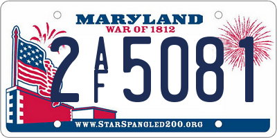 MD license plate 2AF5081