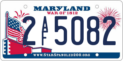 MD license plate 2AF5082