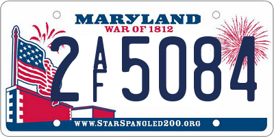 MD license plate 2AF5084
