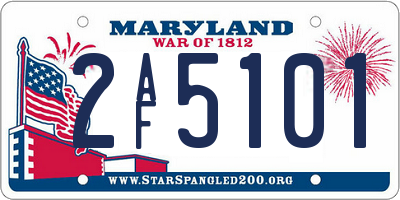 MD license plate 2AF5101