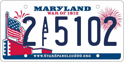 MD license plate 2AF5102