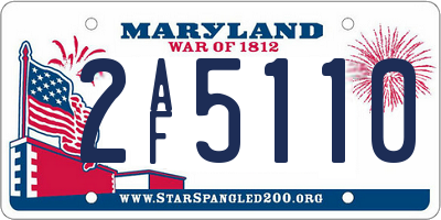 MD license plate 2AF5110