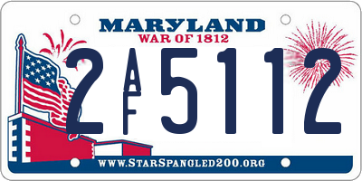 MD license plate 2AF5112