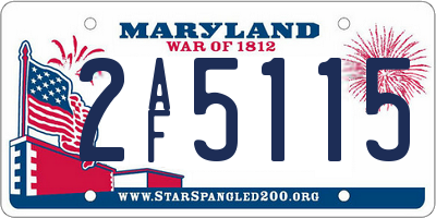 MD license plate 2AF5115