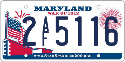 MD license plate 2AF5116