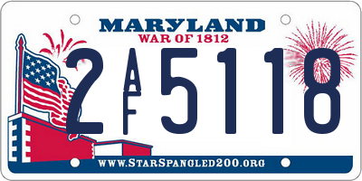 MD license plate 2AF5118