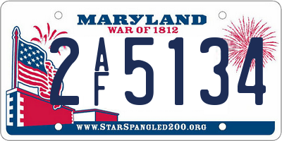 MD license plate 2AF5134
