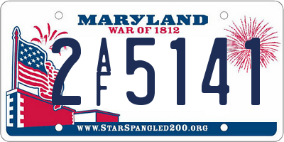 MD license plate 2AF5141