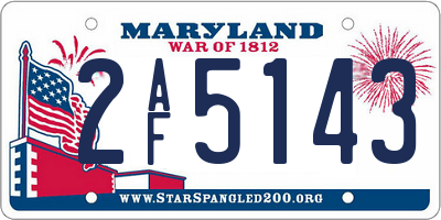 MD license plate 2AF5143