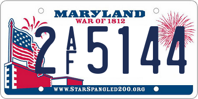 MD license plate 2AF5144