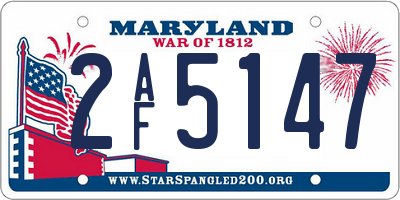 MD license plate 2AF5147