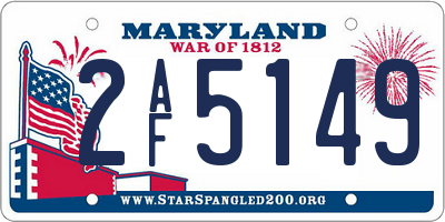 MD license plate 2AF5149