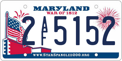 MD license plate 2AF5152