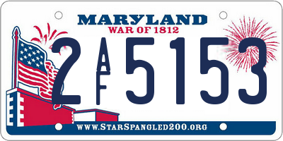 MD license plate 2AF5153