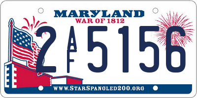 MD license plate 2AF5156