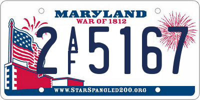 MD license plate 2AF5167