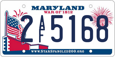 MD license plate 2AF5168