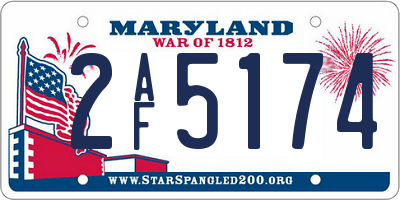 MD license plate 2AF5174