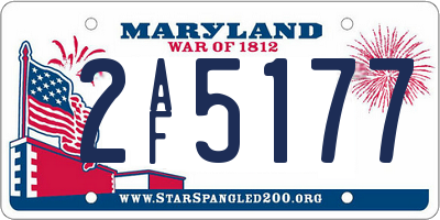 MD license plate 2AF5177