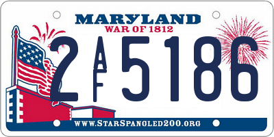 MD license plate 2AF5186