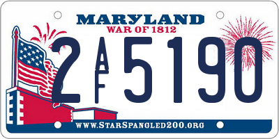 MD license plate 2AF5190