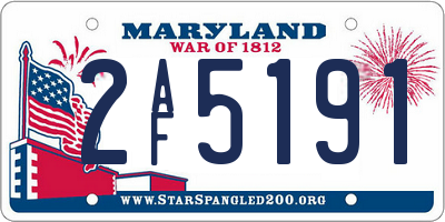 MD license plate 2AF5191