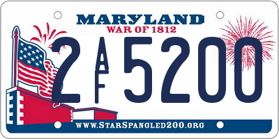MD license plate 2AF5200