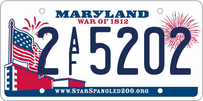 MD license plate 2AF5202