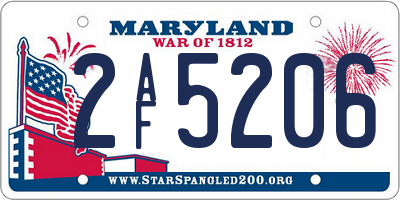 MD license plate 2AF5206