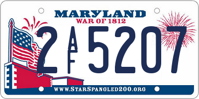 MD license plate 2AF5207