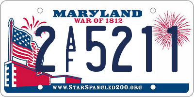 MD license plate 2AF5211