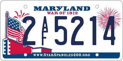 MD license plate 2AF5214