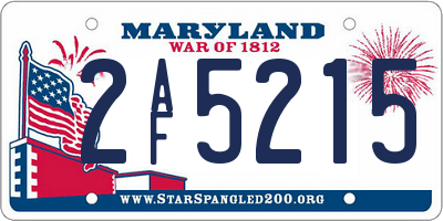 MD license plate 2AF5215