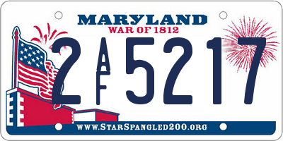 MD license plate 2AF5217