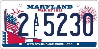 MD license plate 2AF5230