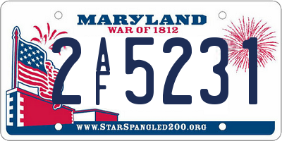 MD license plate 2AF5231