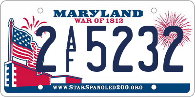 MD license plate 2AF5232