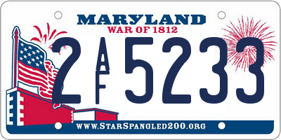 MD license plate 2AF5233