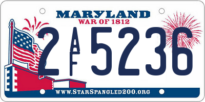 MD license plate 2AF5236