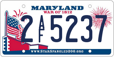 MD license plate 2AF5237
