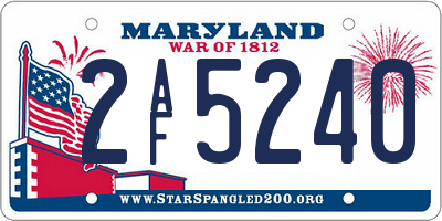 MD license plate 2AF5240