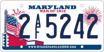 MD license plate 2AF5242