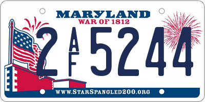 MD license plate 2AF5244