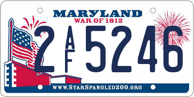 MD license plate 2AF5246