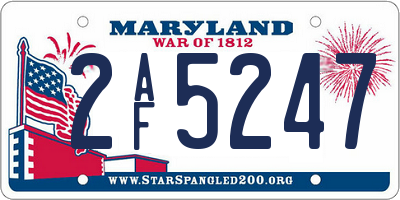 MD license plate 2AF5247